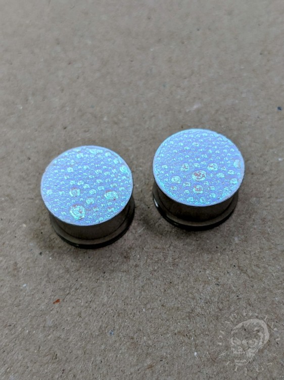 shifting colors pink blue green textured reptilian snake skin plugs gauges for stretched ears