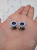 Ear tunnels with opalescent flakes in blue turquoise and green tones